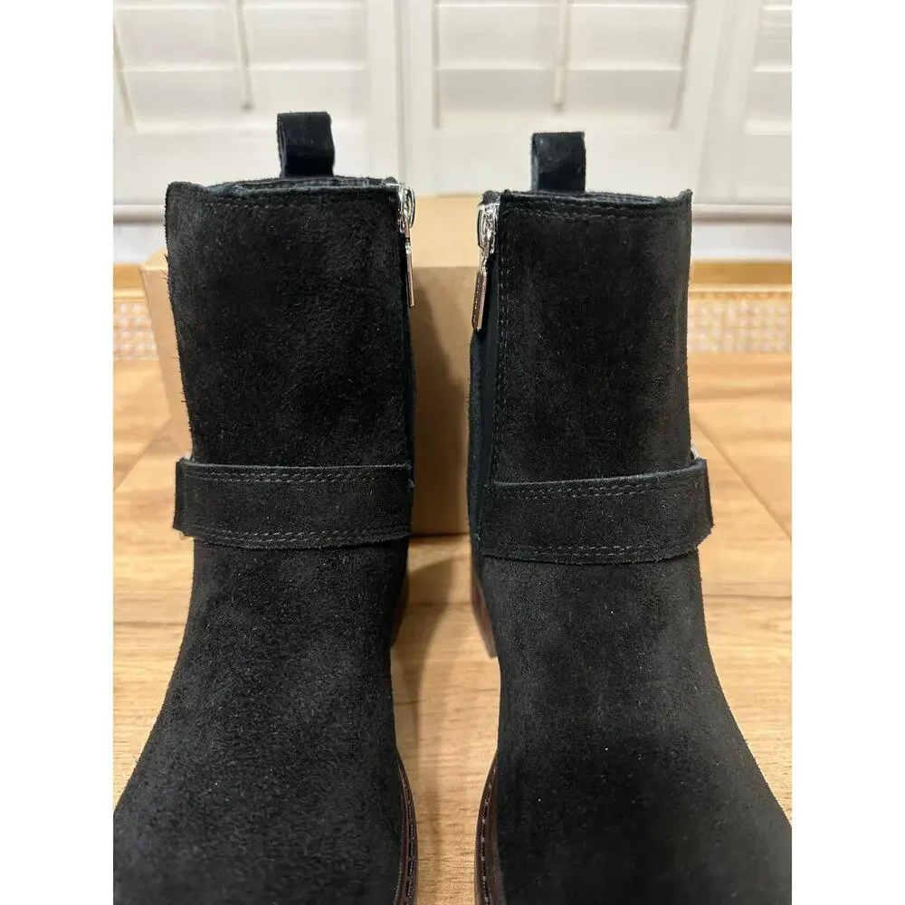Blondo Rorie Ankle Booties Black Suede Lug Sole Size 6.5 NWT Waterproof